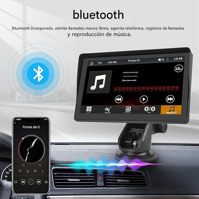Pantalla portátil de 7 Pulgadas para Coche + camara ré