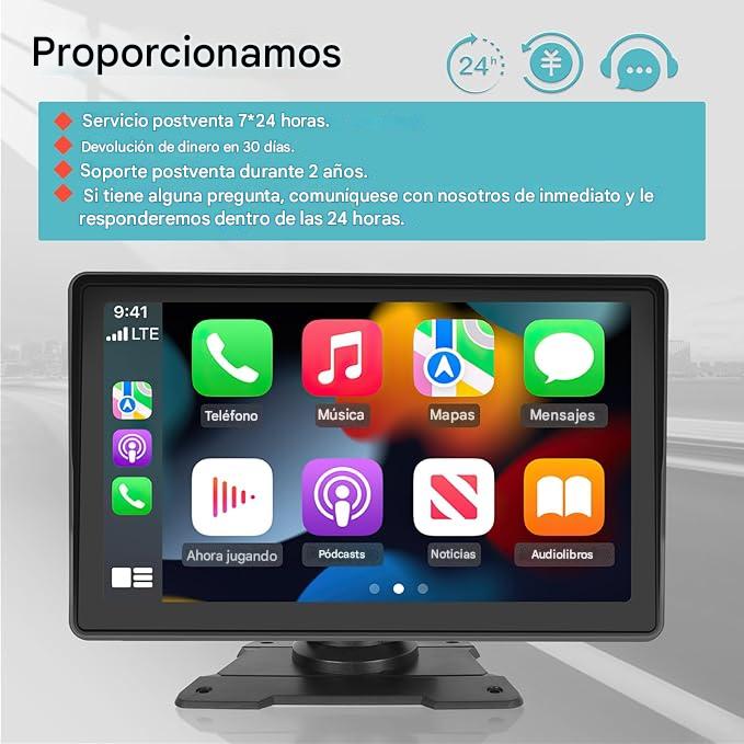 Pantalla portátil de 7 Pulgadas para Coche + camara ré