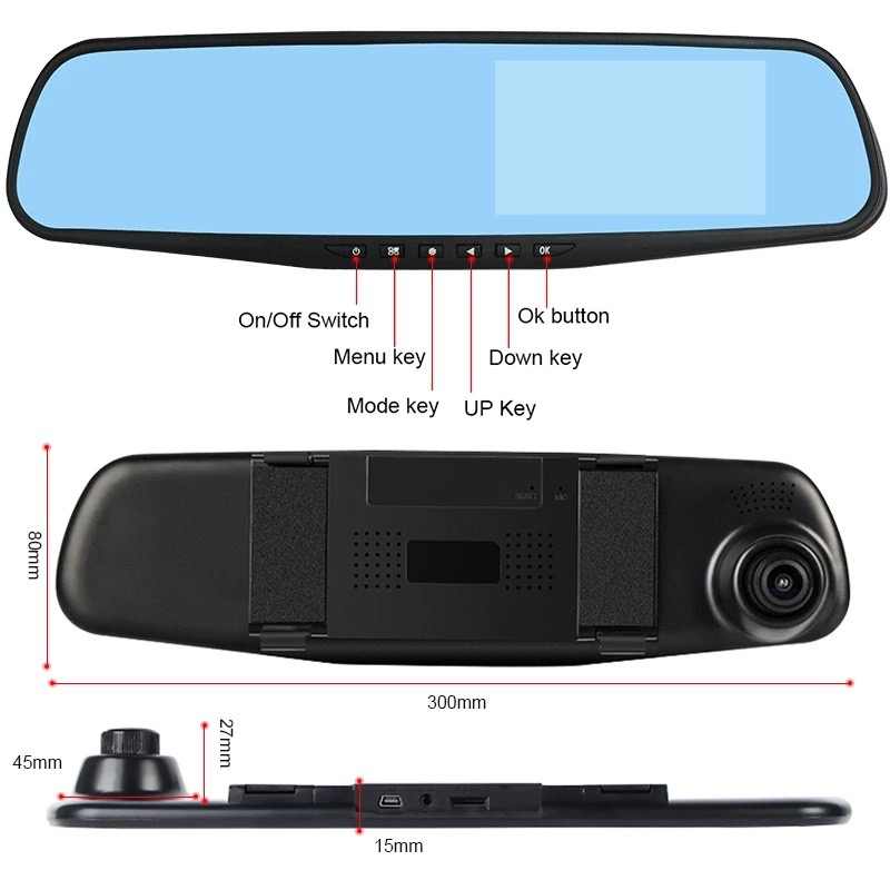 Camara Retrovisor HD vista panoramica dual