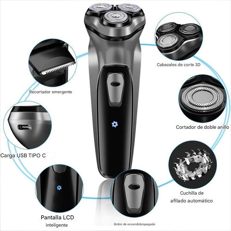 Afeitadora Giratoria Eléctrica para Hombres – Precisión, Comodidad y Estilo