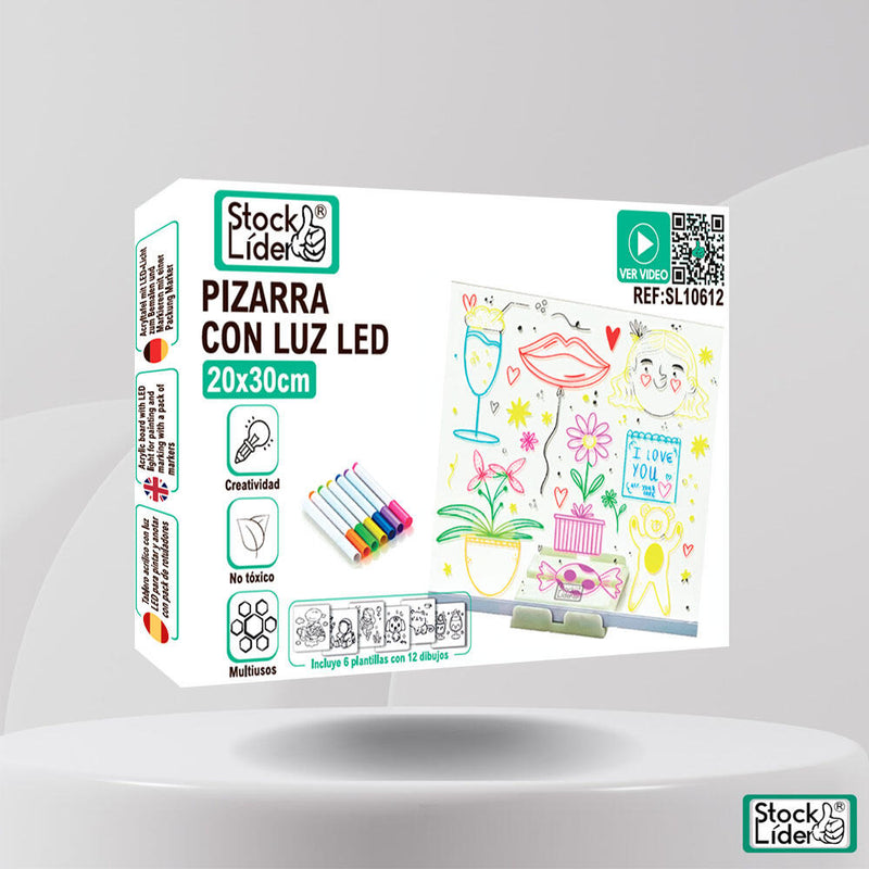 Pizarra con luz LED 20x30