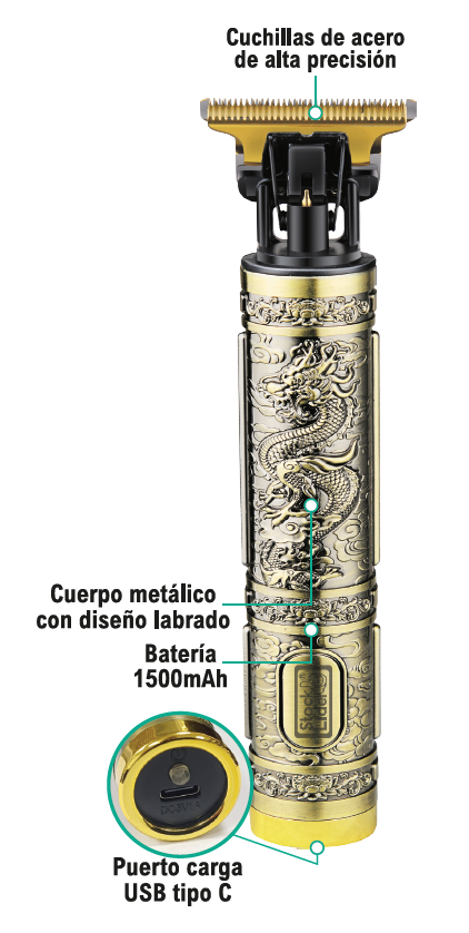 Maquinilla Cortapelo Diseño Dragón